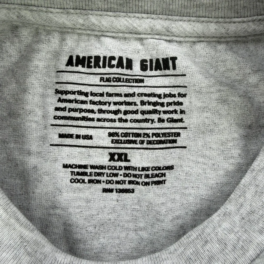 American Giant Mens XXL American Made Graphic T-Shirt Gray Flag Collection USA - Picture 5 of 9